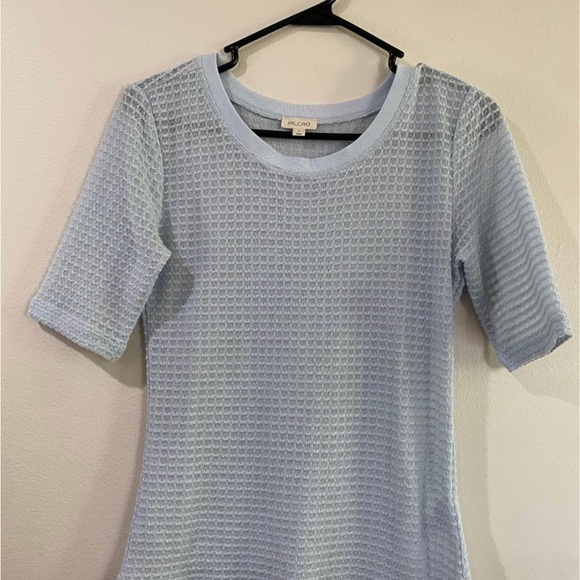 Pilcro Tops - Pilcro Blue Fitted Ribbed Short Sleeve Tee